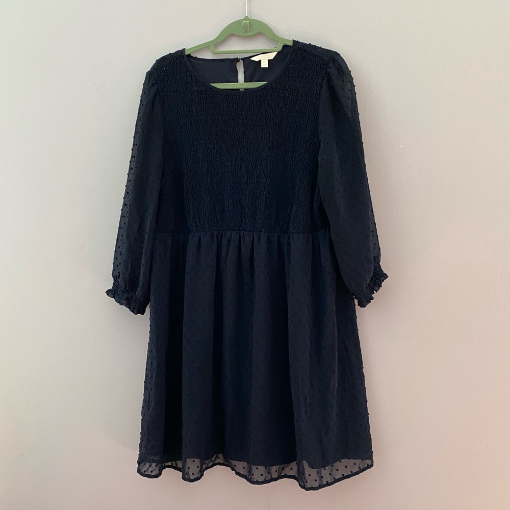 Lauren Conrad | Navy Swiss Dot Mini Dress